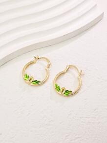 1对时尚简约几何圈形耳环，百搭休闲通勤风格，女士必备 - A - 查看 3