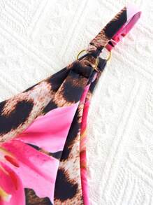 Allurini 2025 Summer Beach 3 PiecesBikini Set, Sexy Tie-Up Triangle Bra, Cover-Up Sarong & Thong Swimwear, Printed Pattern Swimwear Elegant - Multicolor - View 8