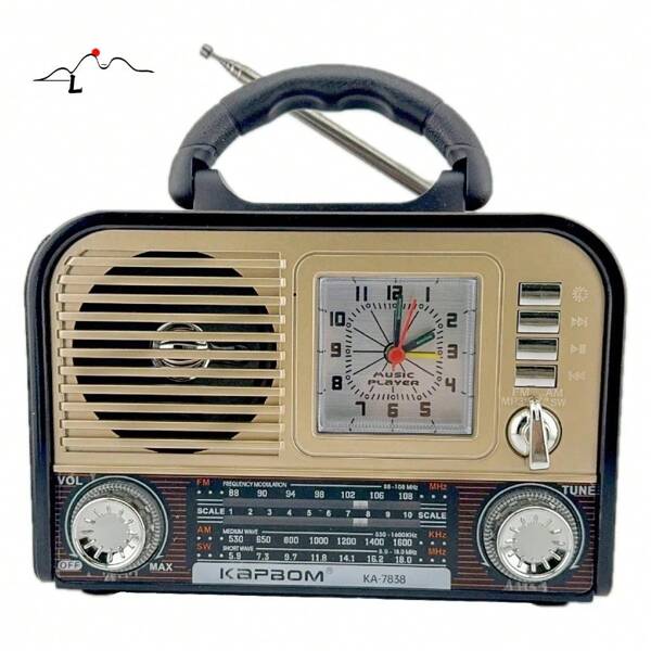 Caixa Som Recarregável Retro Antiga Am Fm Usb Aux Sd Bluetooth Som Antena Analogico