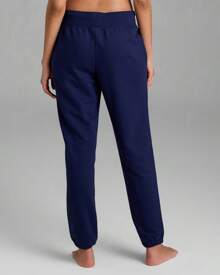 Pantalones de chándal jogger para mujer de U.S. Polo Assn., pantalones de estar en casa de felpa francesa - Marina de guerra - Ver 3