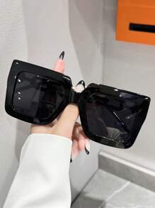 1 Pair Square Full Frame Fashion Sunglasses, Suitable For Sports, Fishing, Vacation, Travel, Driving, Street, Beach, UV Protection, Exercise, Outdoor Activities, Golf, Driving, Holiday Outfit, Outdoor Outfit, Hiking, Street Fashion Accessories, Party, Sun Protection Fashionable Shade Elegant Outfit Family Outings Travel Vacation Holiday For Summer Beach Vacation,Outdoor,Travel - 彩色 - 查看 2