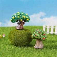 Resin Artificial Apple Tree Miniature Ornament Bonsai For Landscape DIY Decor, Garden, Aquarium Accessories