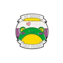 1pc Cute Cartoon Frog Design Funny Shape Metal Oil Drop Brooch - Multicolor - View 6