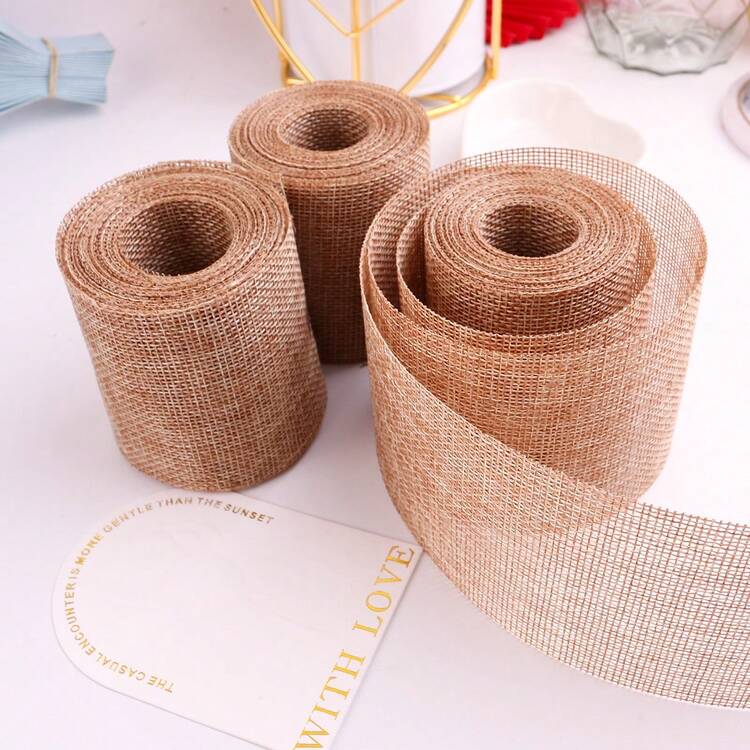 7.5cm Wide Fabric Ribbon For Home Decor - Coffee Brown - View 1
