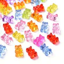 50/100/200pcs Acrylic Gummy Bear Beads, Vibrant Mixed Colors, Glossy Transparent Spacer Beads Suitable For DIY Jewelry Making, 11x16mm - Variety Of Clear Colors, Ideal For DIY Bracelets And Jewelry