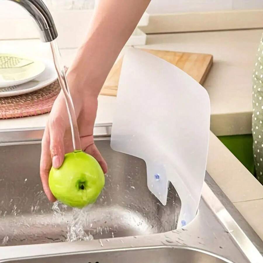 1/2pcs Large Kitchen Sink Guard Splash Cover, Waterproof And Oil-Proof Board With Suction Cups, Easy To Clean - Multicolor - View 1