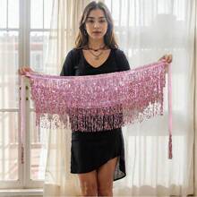 Women's Sequined Shiny Belly Dance Hip Scarf Simian Style Flash Dance Hip Scarf Wrap Short Belt Skirt Party Costume Adult Stage DS Performance Belly Dance Waist Chain - Multicolor - View 16