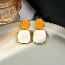 2 piezas Aretes cuadrados minimalistas y a la moda, joyería para fiesta y eventos