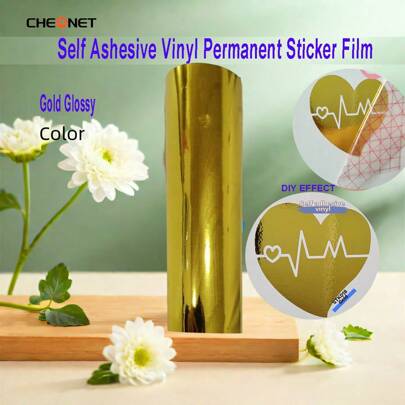 1pc Cheonet Permanent Adhesive Vinyl Matte/Glossy Colored Vinyl Sticker, Suitable For Party Decoration DIY