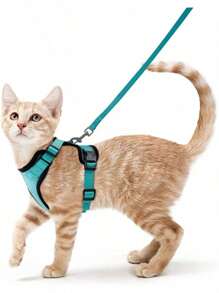 Cat Harness And For Walking, Escape Proof Soft Adjustable Vest Harnesses For Cats - Purple - View 9