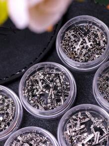 网红新款日系美甲饰品朋克风复古金属暗黑金属美甲饰品指甲装饰材料DIY合金配件 - 銀色 - 查看 5