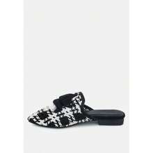 MARIANA Black Woven Flat Mules With Tassels - 黑色 - 查看 4