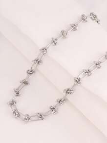 1pc Stainless Steel Asymmetric Chain Necklaces For Women Fashion Silver Gold Color Chain Necklace Men Jewelry Gift - Necklace - View 6