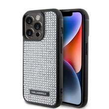 Karl Lagerfeld Karl Rhinestone Logo Metal Case For IPhone 15 Pro - Silver - Silver - View 1