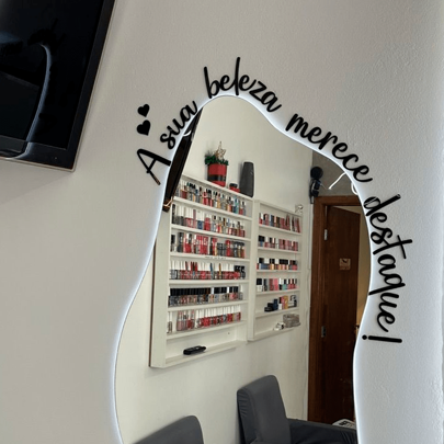 A sua beleza merece destaque! Frases Espelhadas Decorativas Acrílico Espelhado Quarto Banheiro Sala Salão de Beleza Estética Lash Espelho Decorativo