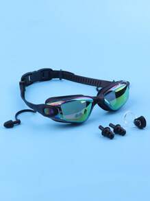 SHENYU Anti-UV Swimming Goggles With Earplugs & Nose Clip, Beach Essentials, Beach Accessories, Pool Float - Black - View 3