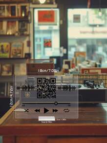 1pc Can Customize Transparent Acrylic QR Code Identification Place Dedicated Display, Suitable For Listening To Music - Multicolor - View 6
