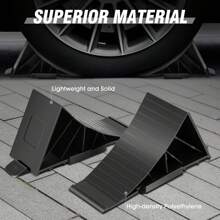 For Truck RV Trailer Heavy Duty Solid Wheel Chocks Tire Stopper W/ Brackets 2Pcs - Black - View 6