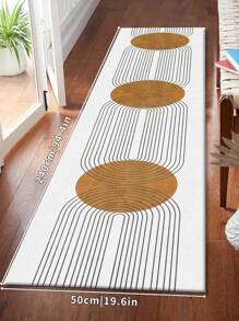 1 pieza Alfombra de terciopelo cristal con patrón geométrico moderno gris, 1000g/㎡, rectangular, antideslizante y lavable, adecuada para pasillo, sala de estar, cocina, comedor, oficina, para todo el año