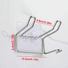 1 件装免钻不锈钢吹风机架、浴室架、节省空间壁挂式、银色、适用于浴室和沙龙