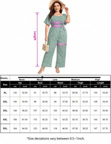 GoyRrbay Plus Size Casual Jumpsuits For Women Outfits Tie Belt Bell Sleeve Smocked Beach Wide Leg Floral Jumpsuits - 綠色小碎花 - 查看 5