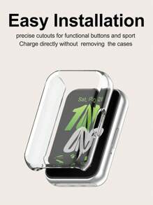 1pc Solid Color Casual Electroplated TPU Full Edge Scratch-Resistant Protective Case Compatible With Samsung Galaxy Fit 3 Smart Band - Galaxy Fit 3 - View 4