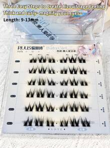 36 Bundles Of Artificial Mink Hair, 3D Natural Effect, Easy To Stick On The Eyes, Reusable, Instant Enlargement, Segmented Design For A Variety Of DIY Options, Give You A Pair Of Personalized Big Eyes!