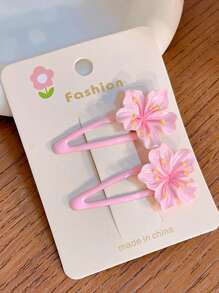 全新儿童樱花发夹和发环、粉色樱花发夹、婴儿侧刘海发饰 - 彩色 - 查看 18