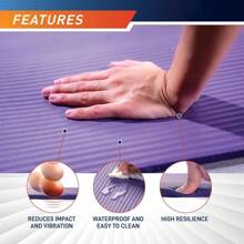 Esterillas de yoga multiusos antideslizantes Fitness by con correa de transporte, opciones deúltiples grosores y colores - Gris pizarra (1/2 pulgada) - Ver 5