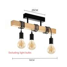 木制长吧台吊灯，适用于咖啡厅、服装店、餐厅的创意照明