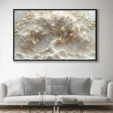 1PC 2D Flat Tree Of Life Canvas Painting Artwork Posters, Abstract Botanical Flowers Tree On Canvas, Modern Home Decor Painting,Wall Arts Pictures No Framed, Print Poster - Black - View 6