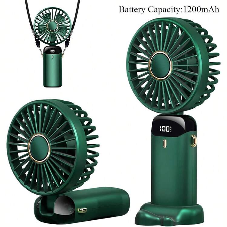 SULVGO 随时随地保持凉爽：这款小巧便携的USB手持风扇可充电，适合学生和办公桌使用。这款可充电的迷你便携式折叠桌面/手持USB风扇配备数字显示屏、5档风速调节、5片扇叶，运行安静，是办公室、通勤、露营、野餐、徒步旅行、海滩度假、背包旅行和运动的理想之选。 - 綠色 - 查看 7