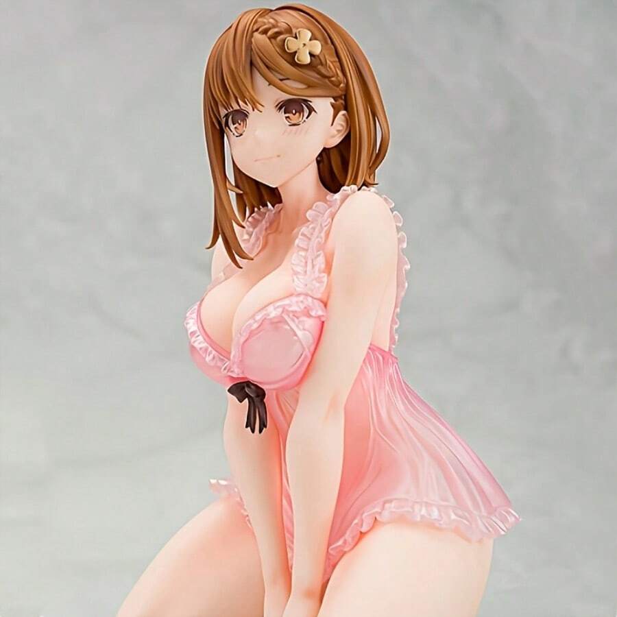 害羞的粉色连衣裙女孩雕像，工艺精湛的雕像，适合桌面摆放、卧室装饰，是节日期间送给朋友的完美礼物 - 多色 - 查看 1