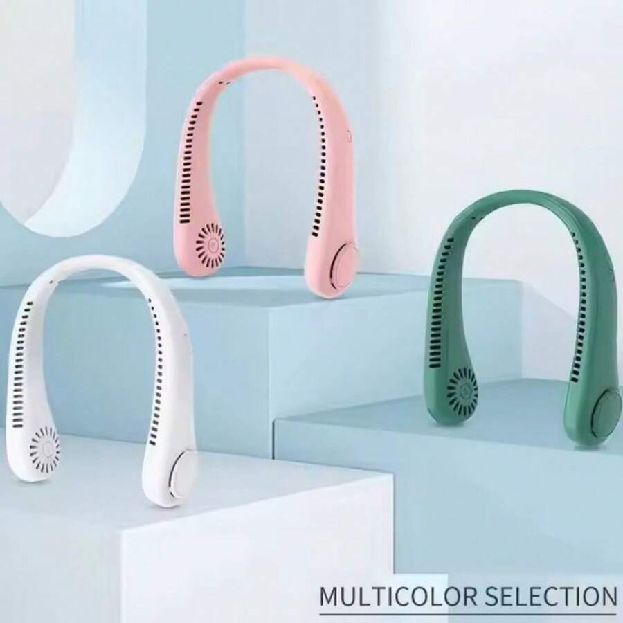 便携式无叶个人风扇，3 档速度设置，强劲气流，适合旅行、户外、室内使用 - 彩色 - 查看 1