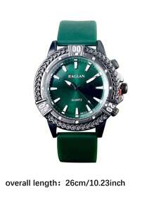 Men's Business Wrist Watch, Fashion Casual Quartz Watch For Men With Retro Sports Silicone Band, Sporty Men's Watches