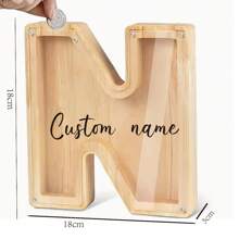 Personalized Alphabet Piggy Bank, Customizable Name Alphabet Piggy Bank, Home Decor Kids Gift For Halloween, Christmas, Thanksgiving, Easter