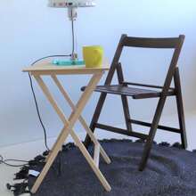 WELL HOME - Rectangular Folding Side Table, White Finish, 48x35x64 Cm. Free Shipping 24/72h. - White - View 6
