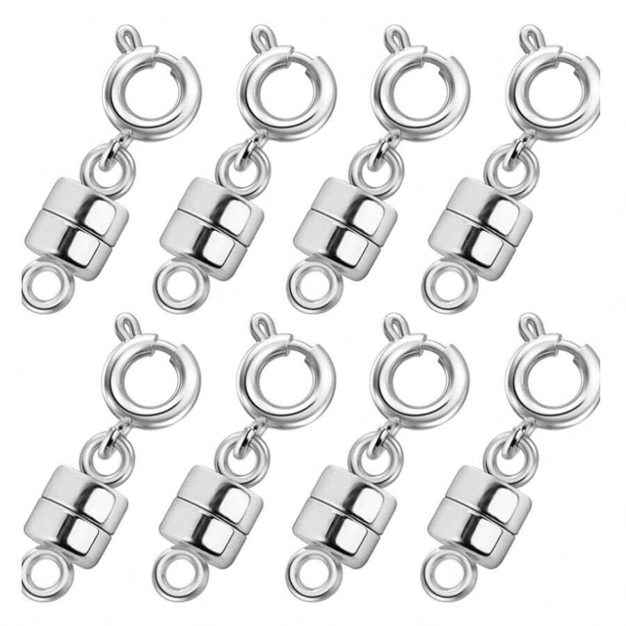 12pcs Mixed Magnetic Necklace Clasps And Closures, Converters Jewelry Clasps For Bracelet Necklaces Chain, Golden And Silvery Plated Jewelry Making Necklace Clasps