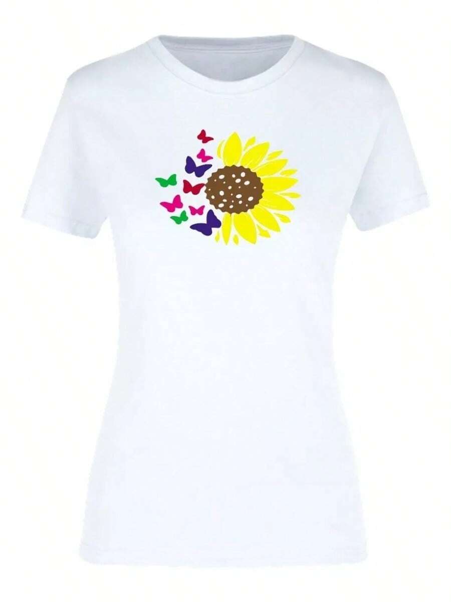 Playera Mujer Flores Primavera - Blanco - Ver 1