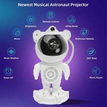GALAXY ASTRONAUT PROYECTOR – LUZ LED 360° + BLUETOOTH + CONTROL REMOTO - Blanco - Ver 3