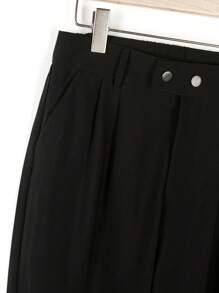 Men's Ice Silk Feeling Loose Straight Leg Slim Fit Ankle Length Solid Color Dress Pants, Flow Feeling - Black - View 10