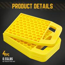 [4 piezas] Bloques de nivelación, almohadillas estabilizadoras de gato para ruedas de caravana o autocaravana, de 8.8"X6.5" - Amarillo - Ver 5