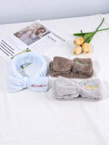 1 Stück personalisierte Spa-Schleife Stirnbänder für Frauen, mit eigenem Namen bedrucktes Stirnband für Hautpflege und Make-up, flauschige, individuell beschriftete Wasch- und Dusch-Haarband für Hautpflege, Yoga, elegante Schleifen-Kopfbedeckung für das tägliche Gesichtwaschen, Frauenhaarschmuck