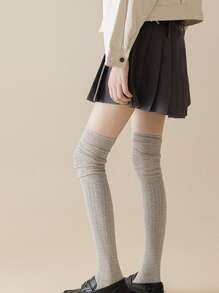 1双/2双/3双/5双装 女士过膝长袜，适合搭配靴子，舒适保暖 - 彩色 - 查看 5