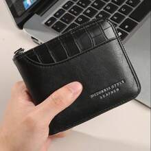 1 pieza Billetera personalizada con nombre para hombres, billetera de PU corta personalizada para hombres, billetera simple y portátil para tarjetas de crédito/ID, billetera de monedas con múltiples ranuras de moda para hombres, regalo ideal para compañeros de clase, novios, esposos, padres, ceremonia de graduación, Día de San Valentín, aniversario, Día del Padre