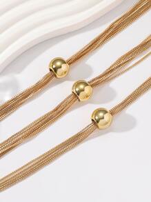 New Exaggerated Punk Multi-Layer Chain Pendant Niche Minimalist Geometric Sphere Personalized Necklace Jewelry - Multicolor - View 6