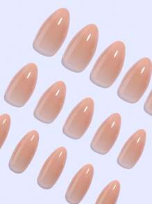 30 件杏仁形长按指甲，渐变裸色法式指甲贴，全覆盖，适合女性女孩礼物、派对、办公室穿着，包括美甲工具双面胶带 1 件和指甲锉 1 件，夏季美甲美甲用品美甲 - 彩色 - 查看 5
