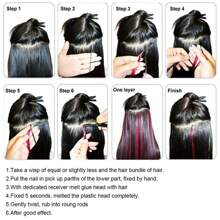 100 Strands Micro Loop Hair Extensions 16-22inch Straight Micro Link Real Human Hair Hair Extensions Invisible Micro Beads Micro Ring Hair Extensions Full Head Highlight - 彩色 - 查看 7