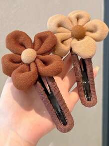 1 件装新款奢华蓬松花朵发夹，发髻发箍发饰，适合女士 - 彩色 - 查看 5