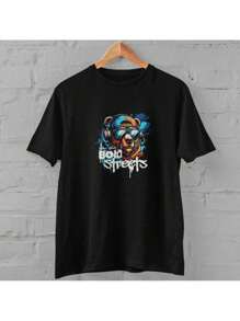 PREMIUM MESH SHORT SLEEVE BEAR PRINTED T-SHIRT